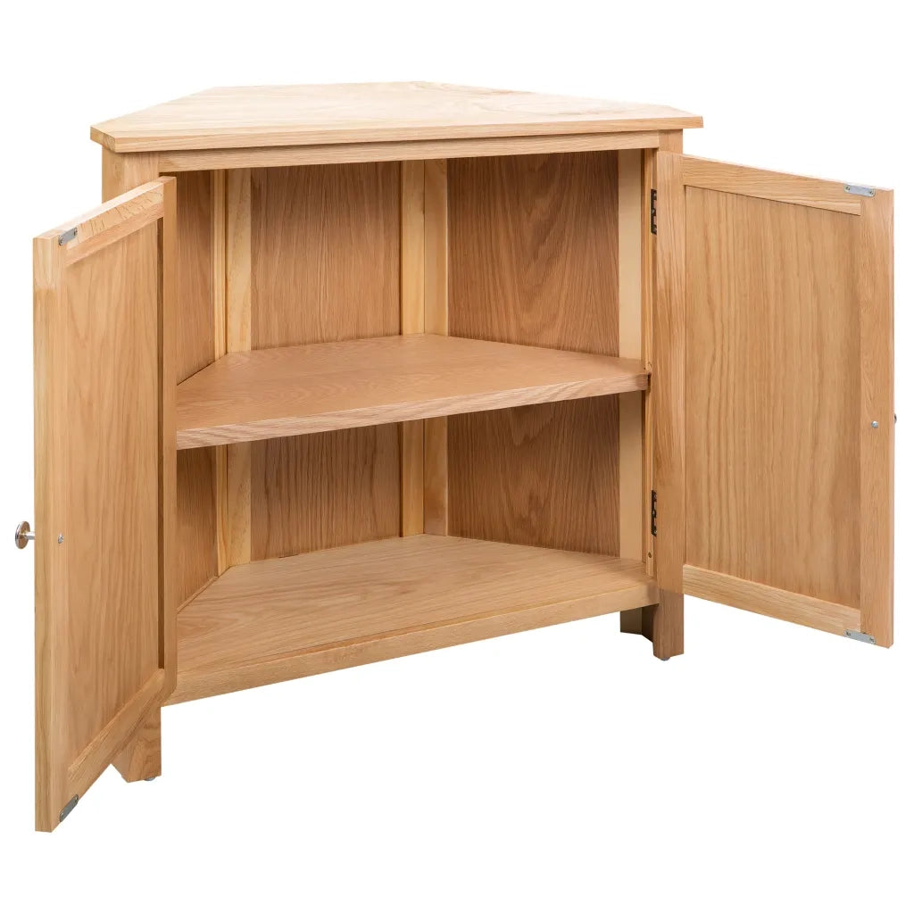 Mobile angolare 80 x 33,5 x 78 cm con ampio spazio contenitivo stile rustico legno massello marrone 02_0046308