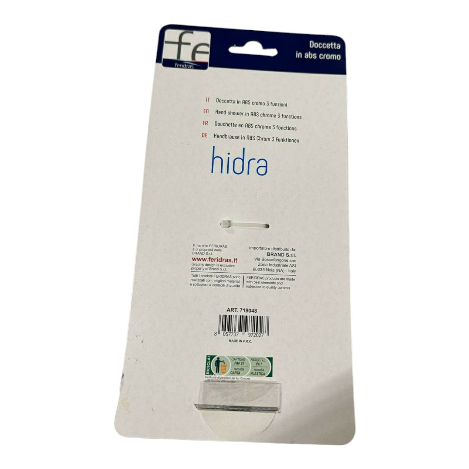 DOCCETTA FERIDRAS CROMO 3 GETTI IN ABS