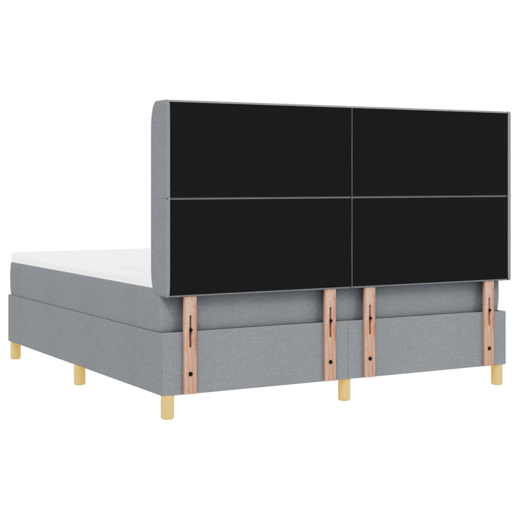 Letto con Reticolo e Materasso Grigio Chiaro 180x200 cm Tessuto