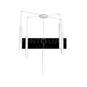 ROUND TUBE SOSPENSIONE 5 LUCI BIANCO CAVO CM.250 CON BASE 1174-S5-BI