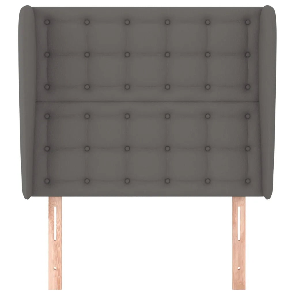 Testiera | Testata ad Orecchio Grigia 83x23x118/128 cm in Similpelle