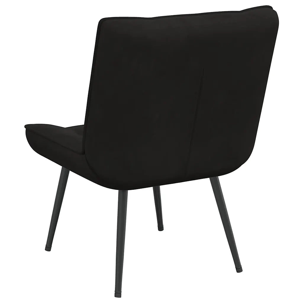 Poltrona Relax | Sedia Relax 64x74x84 cm Nera in Velluto