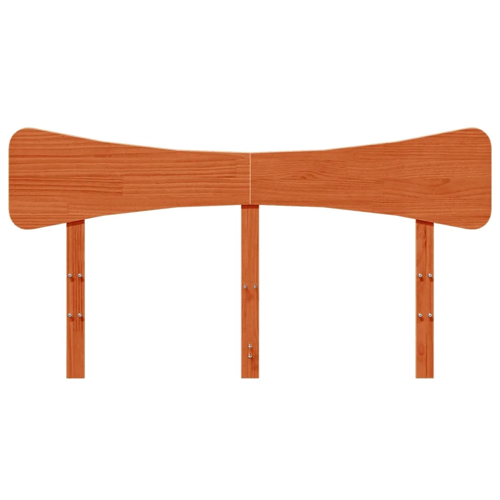Testiera Marrone Cera 150 cm in Legno Massello di Pino 844776
