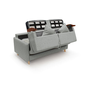 Edgar Divano letto matrimoniale in tessuto felis impermeabile T03 160 cm (mat. 120x197) grigio chiaro