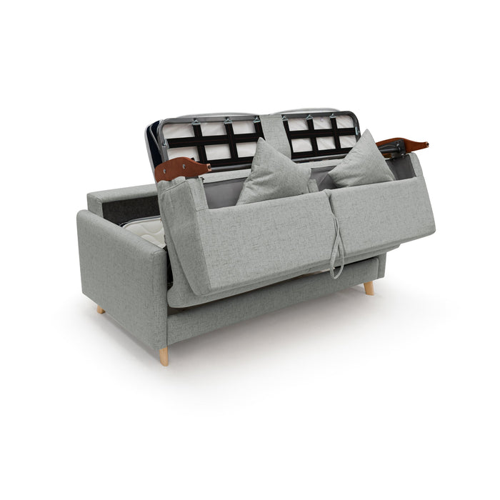 Edgar Divano letto matrimoniale in tessuto felis impermeabile T03 160 cm (mat. 120x197) grigio chiaro