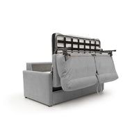 Margot Divano letto matrimoniale con schienale morbido alto in tessuto T02 156 cm (mat.120x197) grigio chiaro