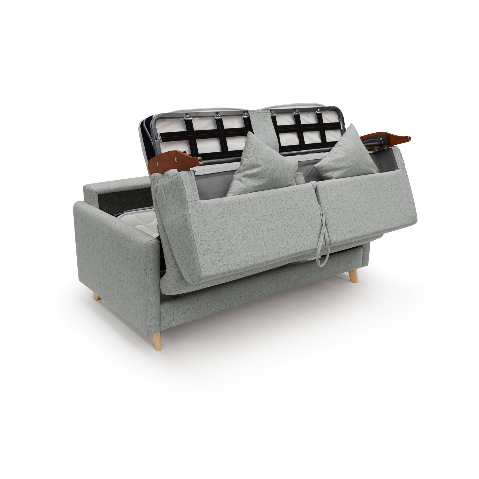 Edgar Divano letto matrimoniale in tessuto felis impermeabile T03 180 cm (mat. 140x197) grigio chiaro