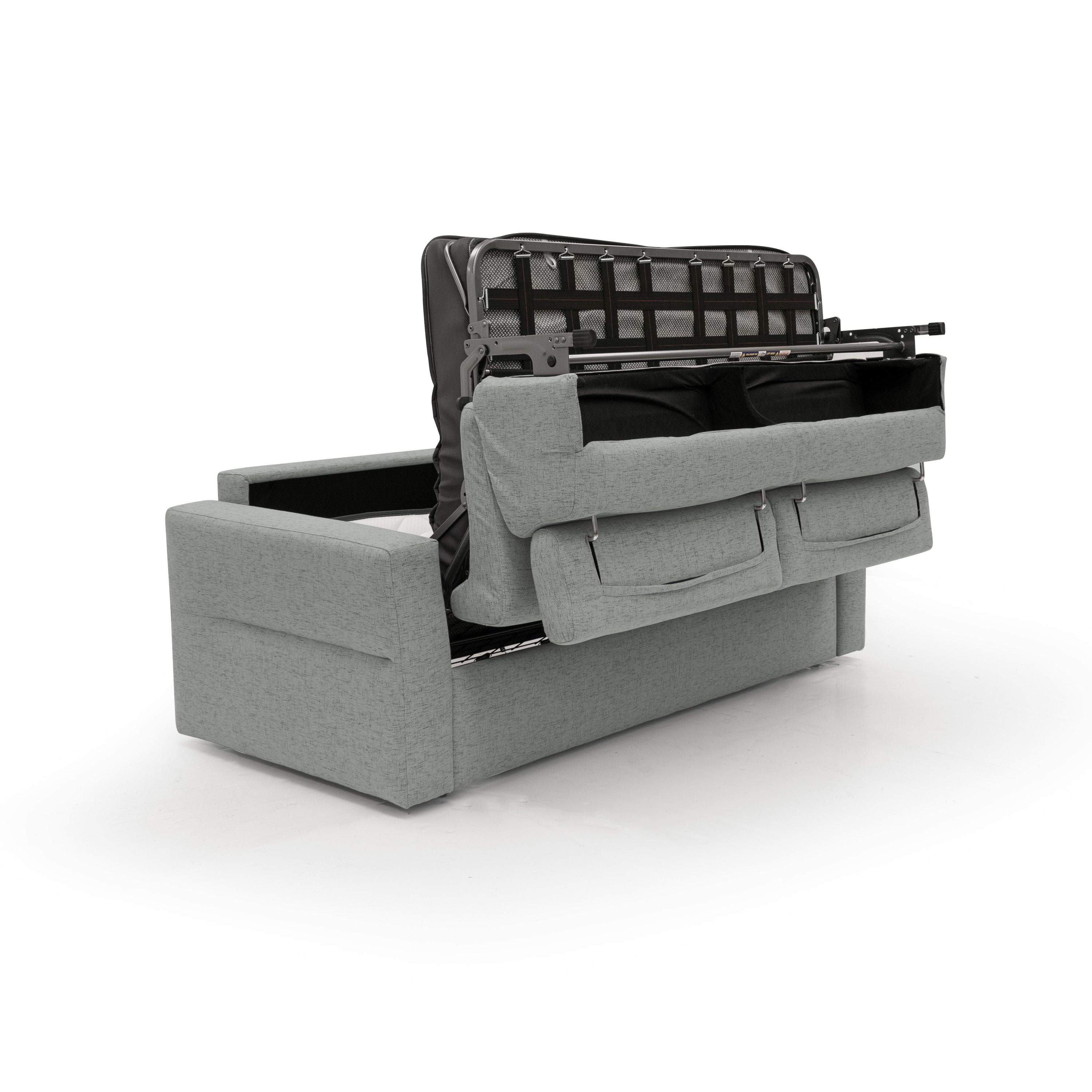 Avalon Divano letto con materasso H18 180 cm (mat. 120x197 cm) grigio chiaro