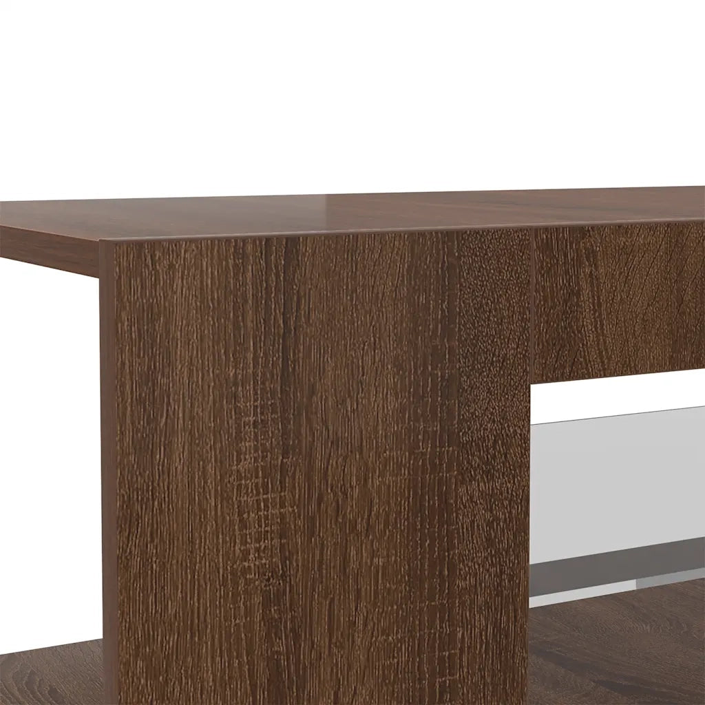 Mobile Porta TV con Luci LED Rovere Marrone 90x39x30 cm