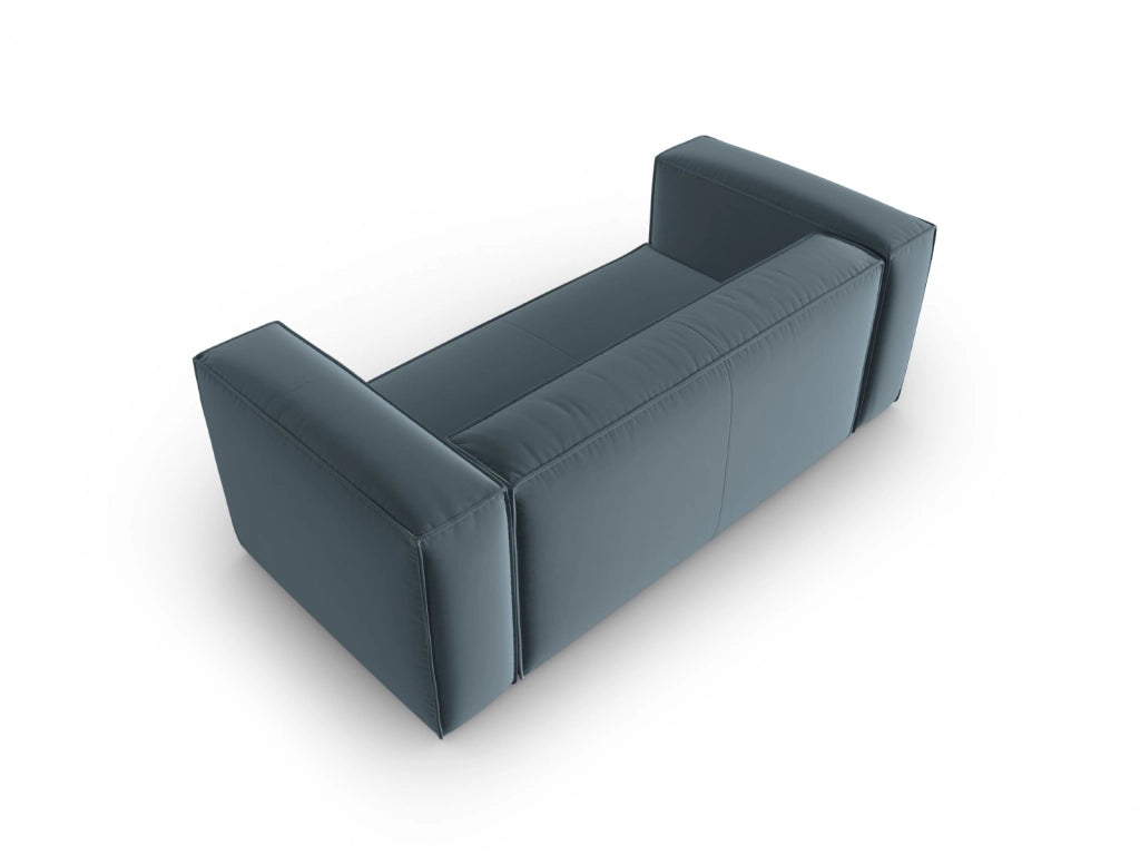 Cosmopolitan Design - Divano "Mackay" 2 posti in velluto blu pastello 