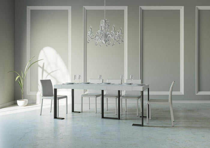 Consolle Allungabile 90-300x40x77 cm in Nobilitato Bianco