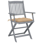 Sedie da Giardino Pieghevoli 2pz con Cuscini in Massello Acacia 3064500