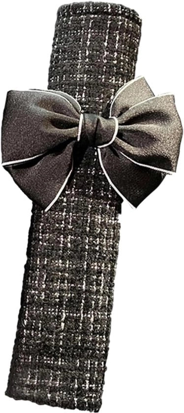 Protezione autoimpatto in cotone e lino, protezione spalla contro la compressione - Nero - Nastro nero, 21 x 6 cm