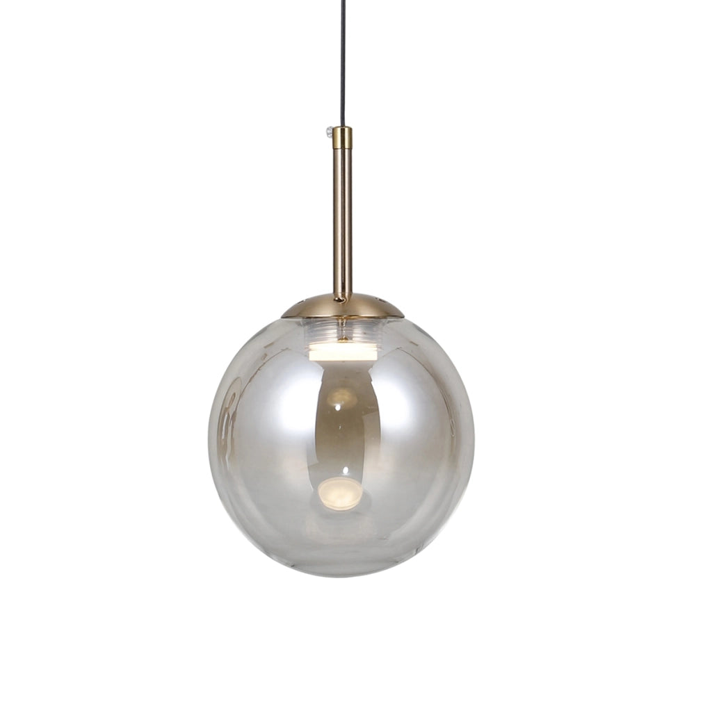 Lampada sospesa moderna oro vetro ambra sfera LED 5W Italux
