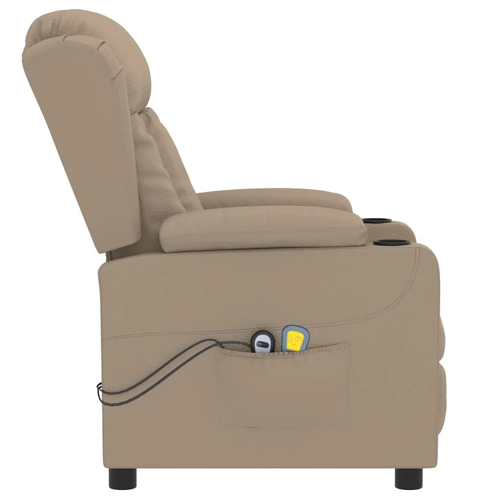 Divano Sedia-Poltrona Massaggio Elettrica Cappuccino Similpelle 231766