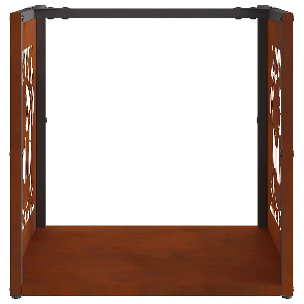 Rastrelliera per Legna da Ardere 40x40x40 cm in Acciaio Corten