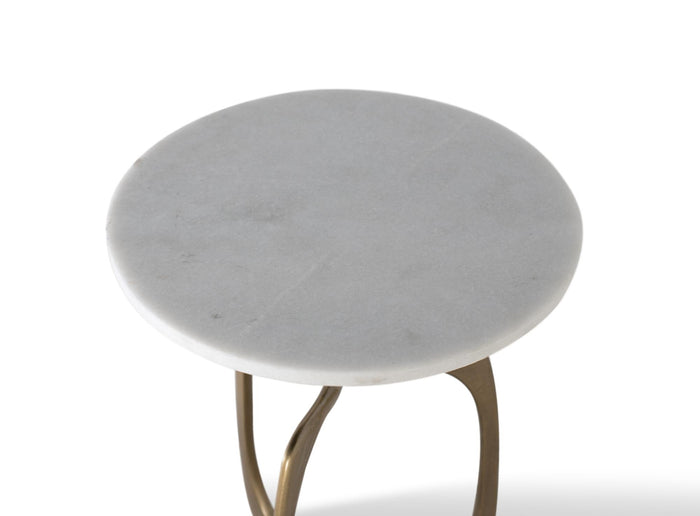 Tavolino in alluminio e marmo