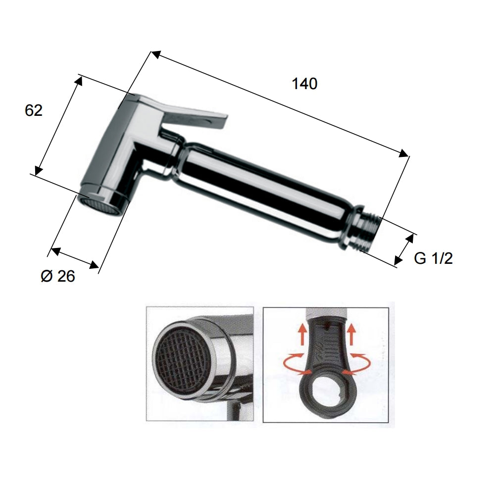 Doccetta bidet a pulsante lux cromata