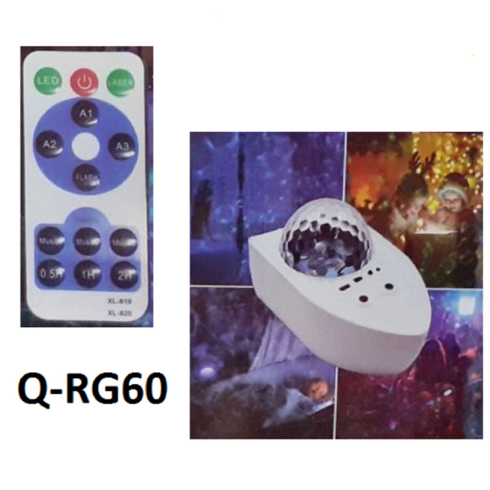 Trade Shop - Lampada Proiettore Stella Led Con Telecomando Rgb Q-rg60 Altoparlante Wireless -