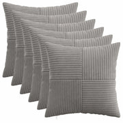 Federa 6 pcs ALMELO Grigio Chiaro 35 x 35 cm corduroy 914054