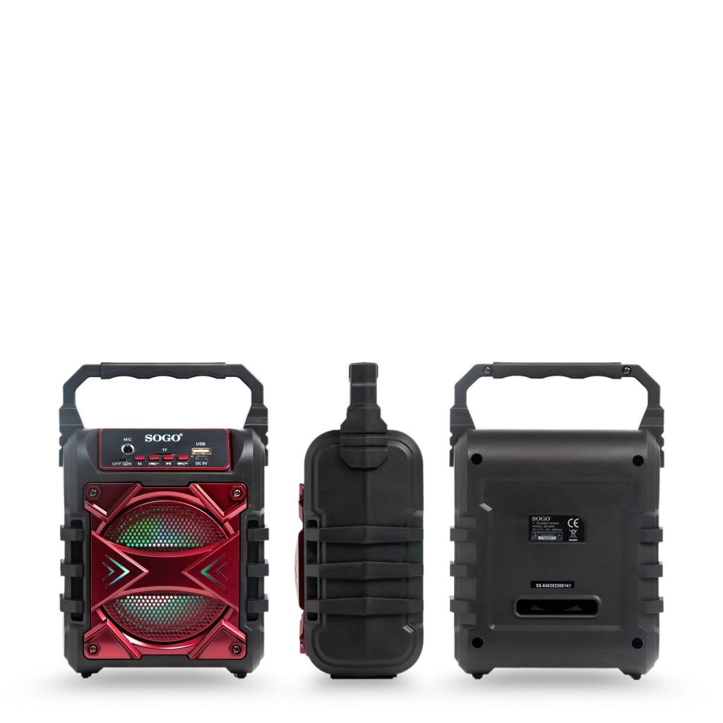 Altoparlante bluetooth portatile con karaoke, microfono 6,3mm, radio FM 60W, batteria ricaricabile feste - SOGO