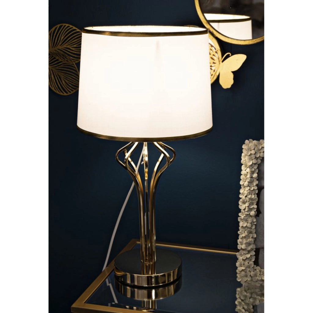 Lampada da Tavolo VKH131, Bianco, Metallo, 28x28x53 cm