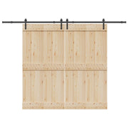 vidaXL Kit di Binari per Porte Scorrevoli 305 cm Acciaio Nero