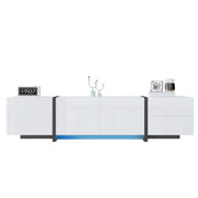 Mobile TV con 3 Ante 1 Cassetto e 1 Anta a Ribalta; Finitura Lucida; Soggiorno; 170 × 30 × 39 cm; Bianco