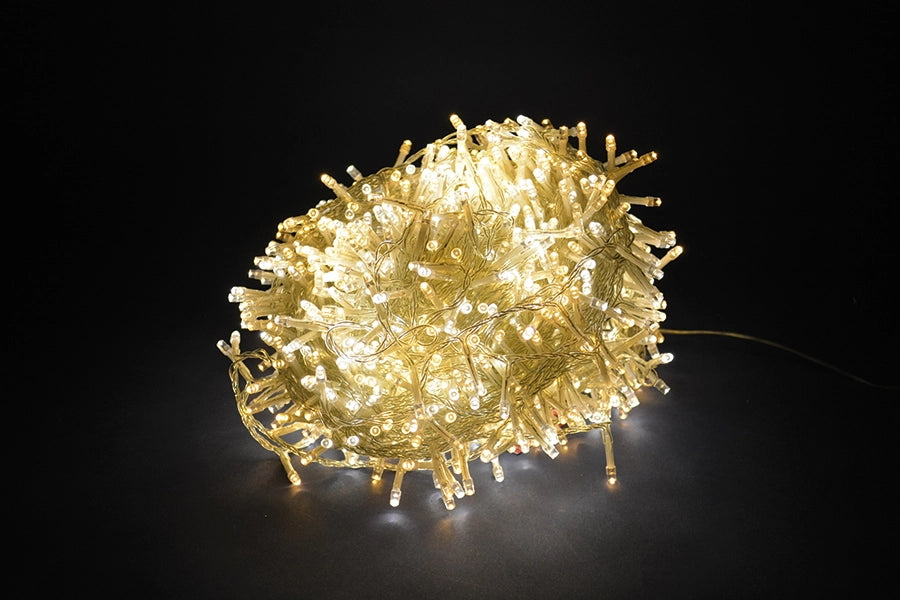 Luci di Natale Led filo Trasparente Luce Calda Fredda da Esterno Interno Albero Numero Led: 1000, Temperatura di colore: Luce Calda