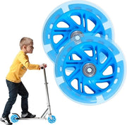 Ruote stunt per esecuzione con illuminazione LED 100 mm - 2 pezzi con cuscinetti ABEC-9 - luminosità intensa - ruote per scooter kick - scooter con ruote da 100 mm