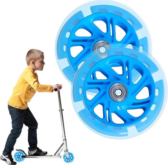 Ruote stunt per esecuzione con illuminazione LED 100 mm - 2 pezzi con cuscinetti ABEC-9 - luminosità intensa - ruote per scooter kick - scooter con ruote da 100 mm
