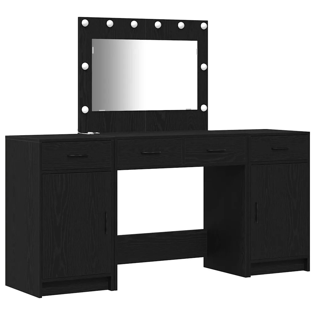 Tavolo da Trucco con cassetto 3 pcs Nero Legno multistrato 3334246