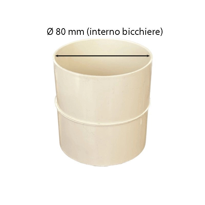 Manicotto femmina-femmina in pvc : Colore - Avorio, Diametro - 80
