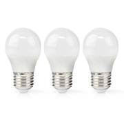 Confezione da 3 lampadine LED 4,9 W E27 G45 470 lm smerigliato stile retrò Bianco Nedis