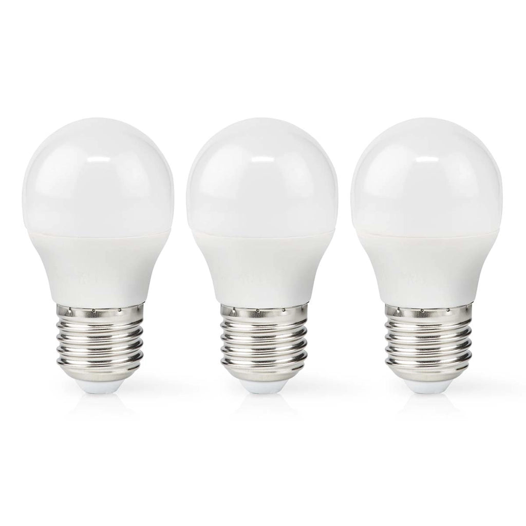 Confezione da 3 lampadine LED 4,9 W E27 G45 470 lm smerigliato stile retrò Bianco Nedis