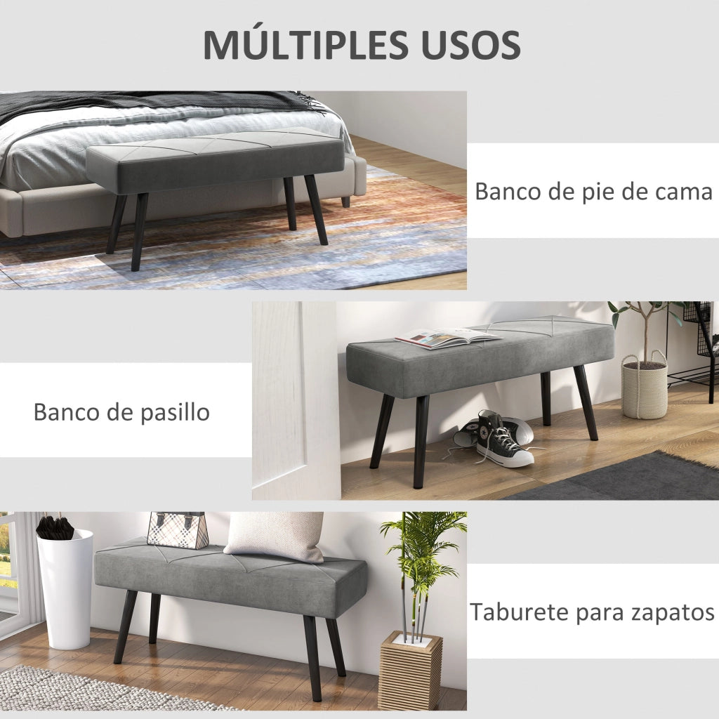 Pouf Piedi Letto Grigio ¨C zephmum ¨C 100x36x45 cm