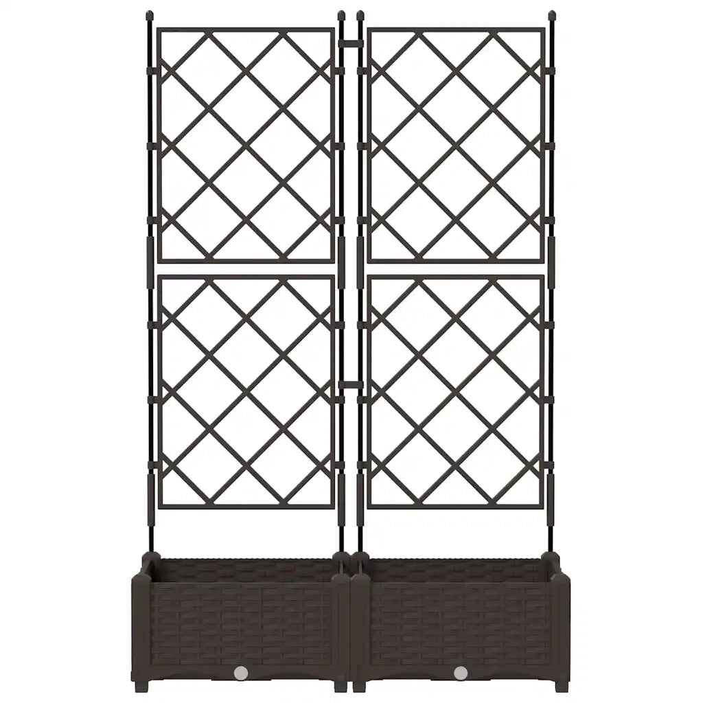 Vaso da giardino 2 pz-Set di 2 Fioriera da Esterno-Contenitore per Piante Marrone 80 x 40 x 125,5 cm Acciaio