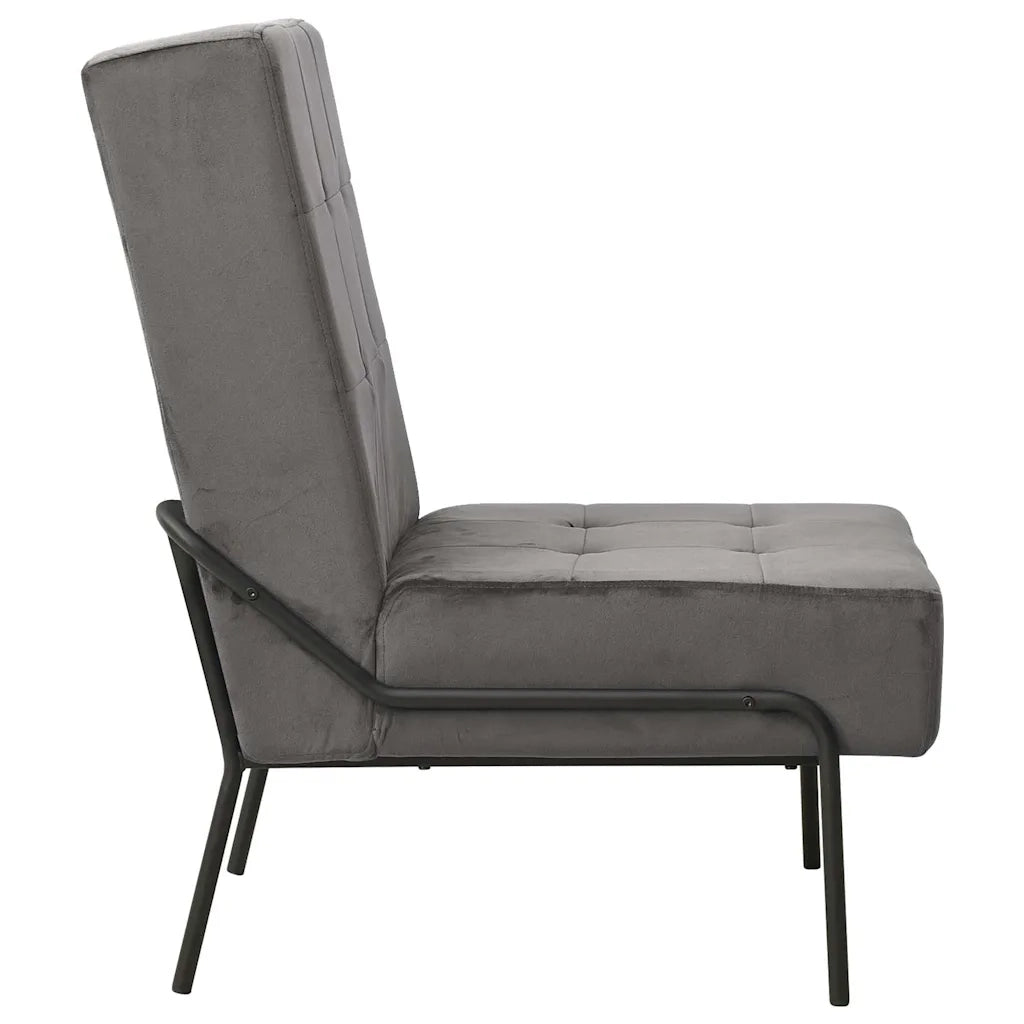 Poltrona Relax-Poltroncina 65x79x87 cm Grigio Scuro in Velluto
