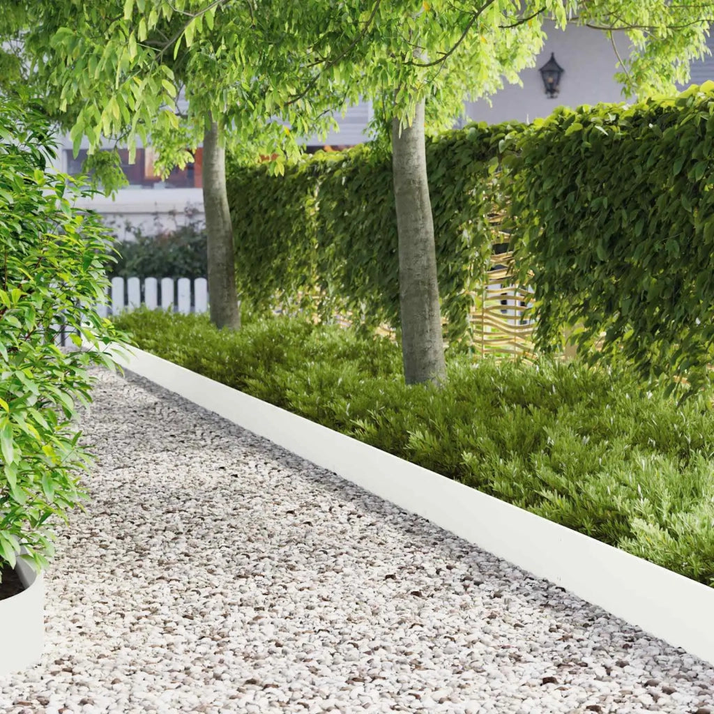 Bordura per Prato 30 pcs 103 x 20 cm Acciaio Bianco 8008376