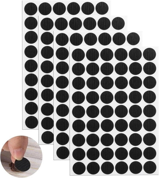 216 pezzi/4 fogli Sticker copertura per fori Ø 21 mm impermeabile - Copertura per fori di viti in legno - Per fori di boring di mobili coperture per fori di vite