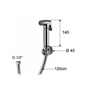 Set doccetta bidet relax con doccia a pulsante, flessibile e supporto lux
