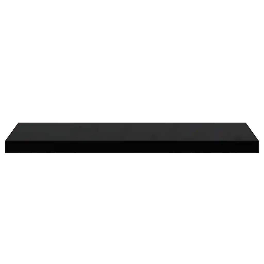 Scaffali a Parete 2 pz Nero Lucido 80x23,5x3,8 cm in MDF cod mxl 33364