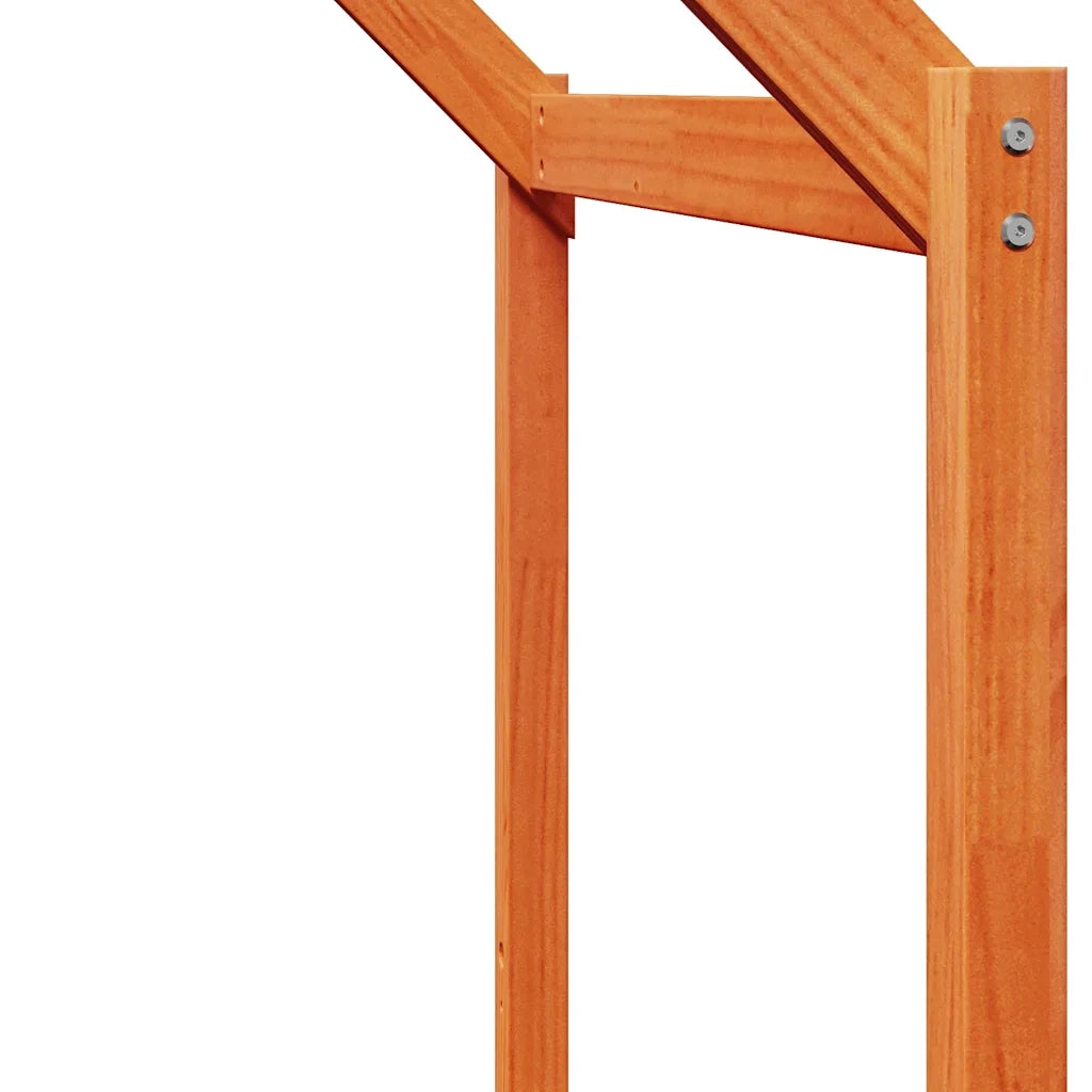 Tetto Letto Bambini Marrone Cera 213x85,5x144,5cm Massello Pino