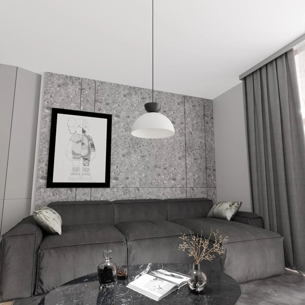 Lampadario Minimal Venus Acciaio Bianco Nero 1 Luce Gx53