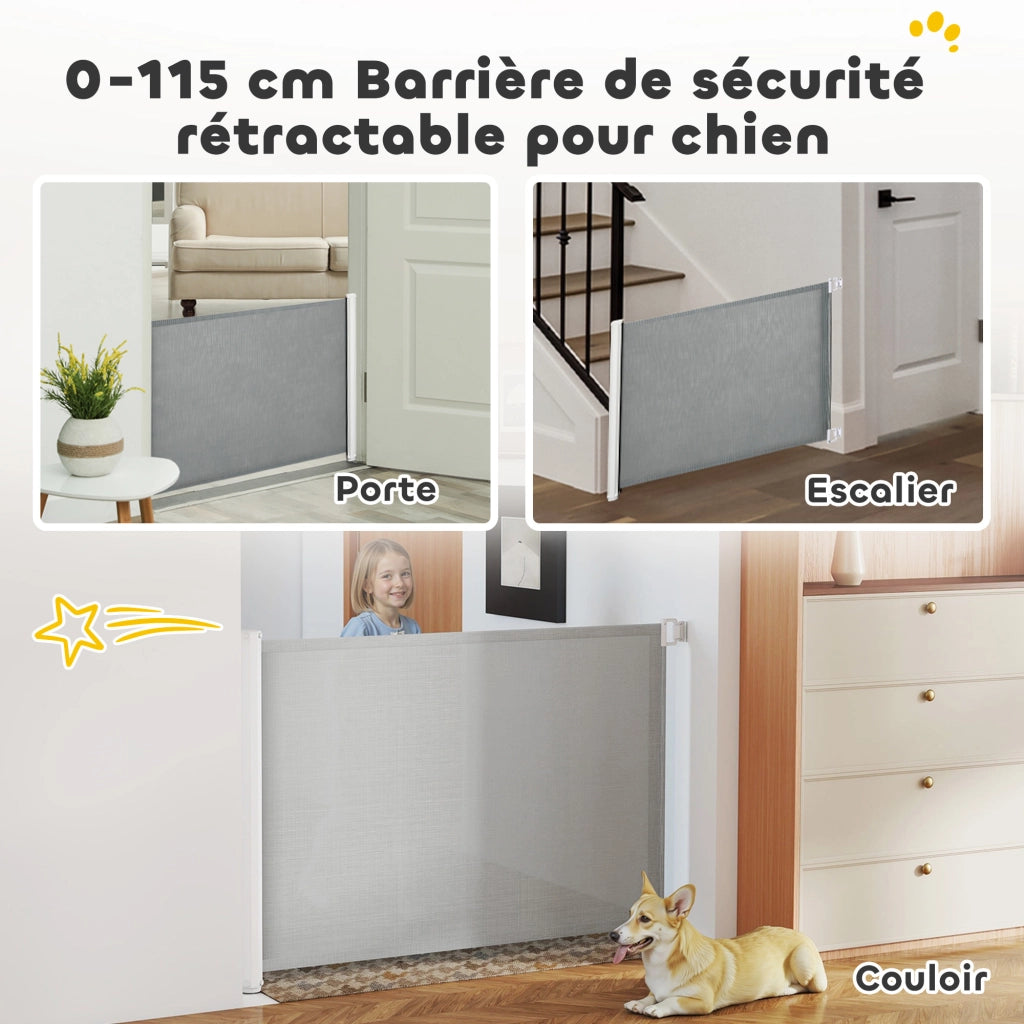 Barriera di sicurezza per bambini e animali ¨C zephmum ¨C grigio metallo 115x83 cm