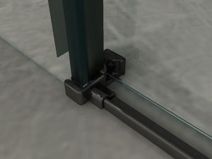 Porta Doccia Scorrevole Frameless Cristallo 8 mm Trasparente Telaio Nero Opaco - Misura: 120 xh195 cm