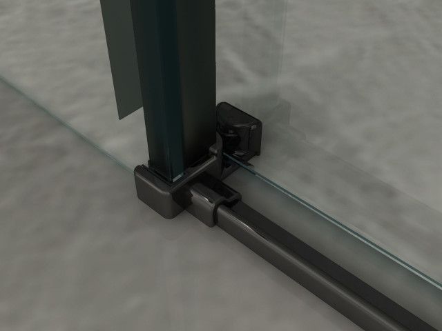 Porta Doccia Scorrevole Frameless Cristallo 8 mm Trasparente Telaio Nero Opaco - Misura: 120 xh195 cm