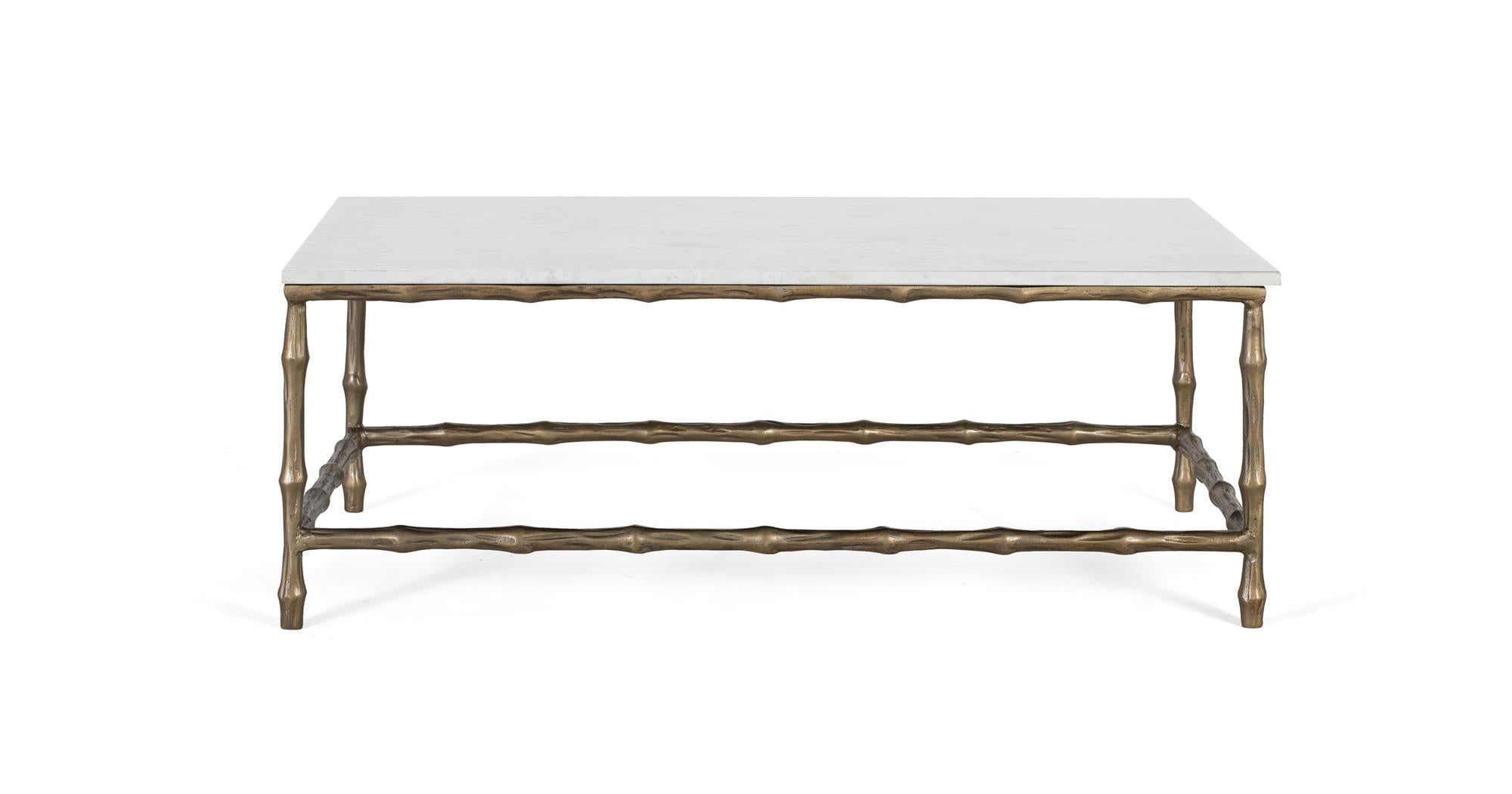 Tavolo centrale con base in metallo e piano in marmo