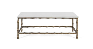 Tavolo centrale con base in metallo e piano in marmo