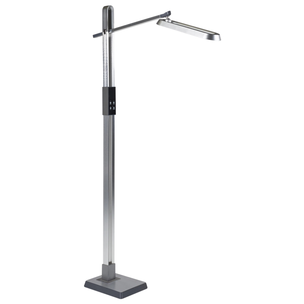 Lampada da terra LED materiale sintetico argento 144 cm altezza regolabile soggiorno camera da letto